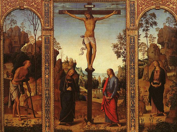 Pietro Perugino The Crucifixion with The Virgin, St.John, St.Jerome St.Magdalene china oil painting image